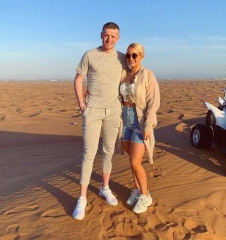 Megan Davison with her husband Jordan Pickford in Dubai.